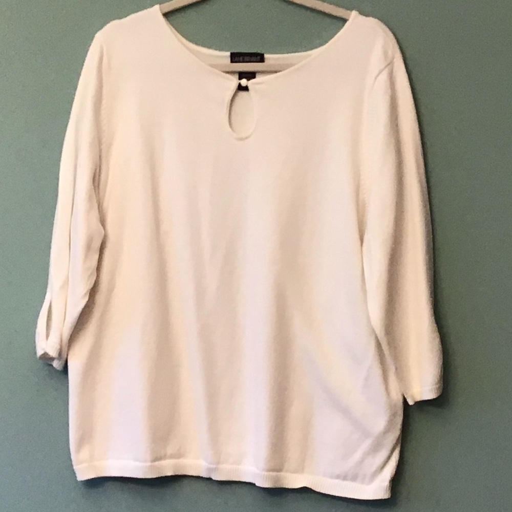Lane Bryant key hole white sweater size 22/ 24